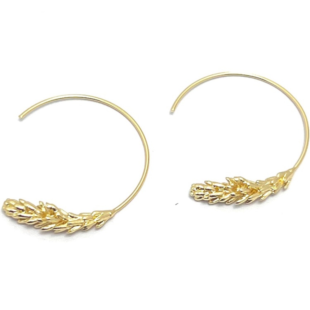 Gold Leaf Hoop Earrings
